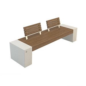 Eraclea Wood with Backrest Bench by Bellitalia