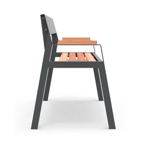 Casteo Senior Bench with Wood Seat by City Design